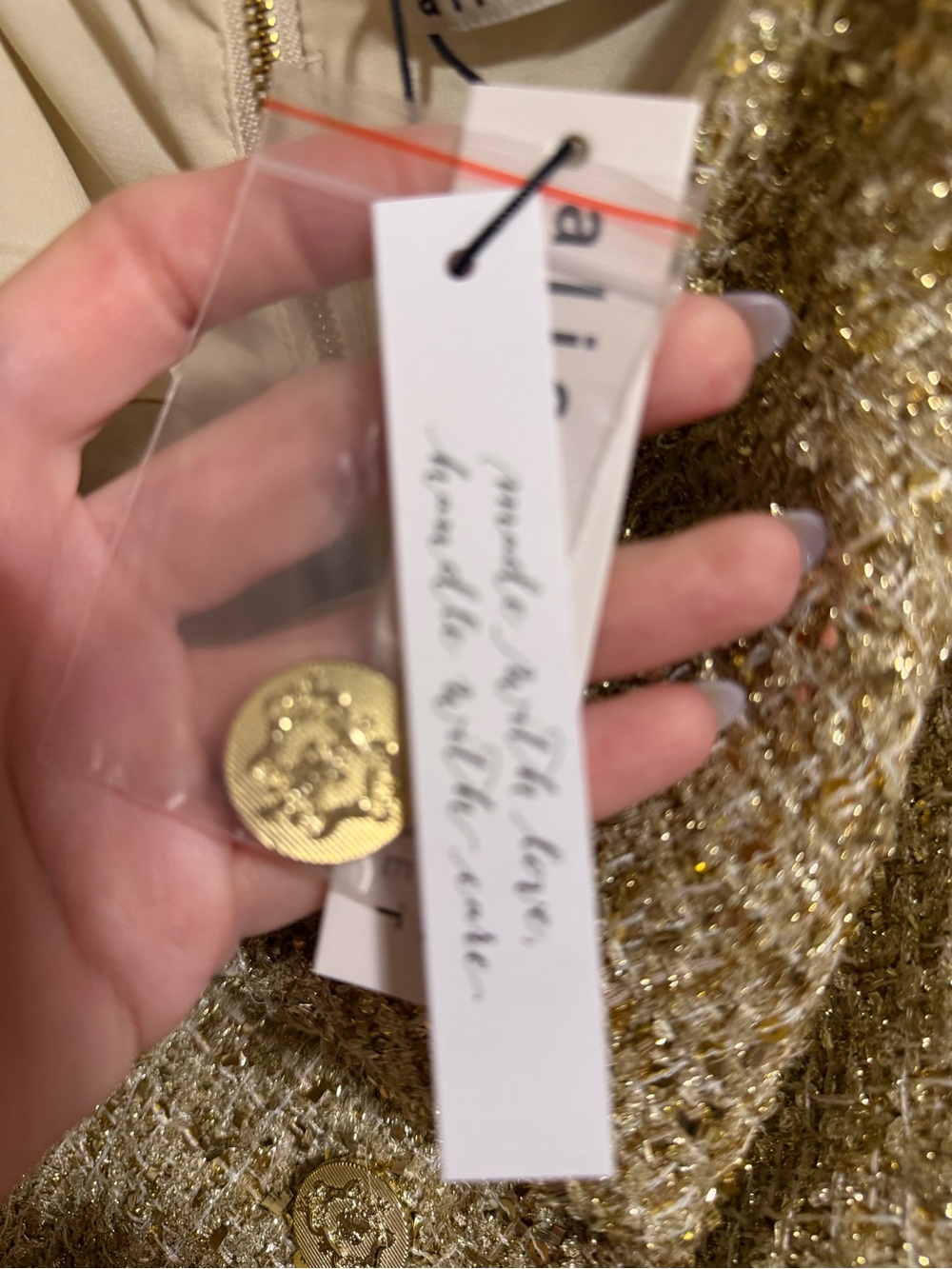 Alice + Olivia Gold Tweed Strapless Mini Dress - Picture 5 of 7